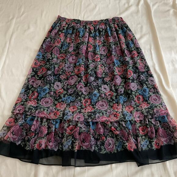 Vintage Three Flaggs Floral Maxi Skirt - Picture 4 of 9
